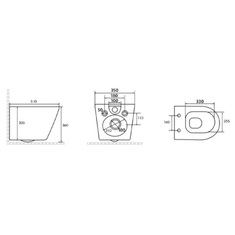 ZESTAW PODTYNKOWY WC STELAŻ TECE MISKA RAIN-WH-RIM-03 PRZYCISK TC-9240400 BIAŁY POŁYSK