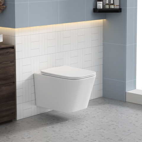 ZESTAW PODTYNKOWY WC STELAŻ TECE MISKA RAIN-WH-RIM-03 PRZYCISK TC-9240407 CZARNY MAT