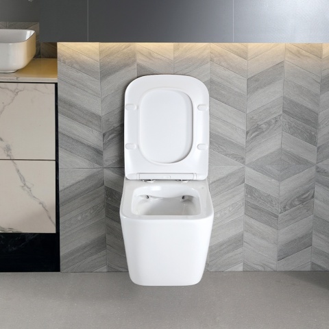 ZESTAW PODTYNKOWY WC STELAŻ TECE MISKA RAIN-WH-RIM-03 PRZYCISK TC-9240407 CZARNY MAT