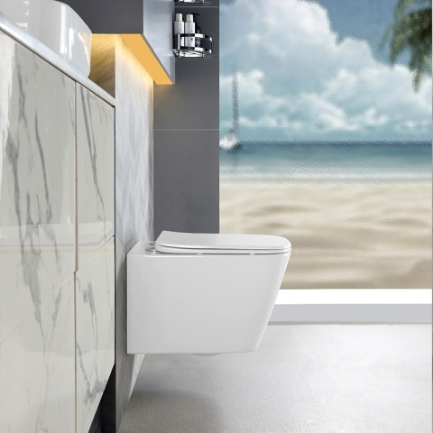 ZESTAW PODTYNKOWY WC STELAŻ TECE MISKA RAIN-WH-RIM-03 PRZYCISK TC-9240407 CZARNY MAT