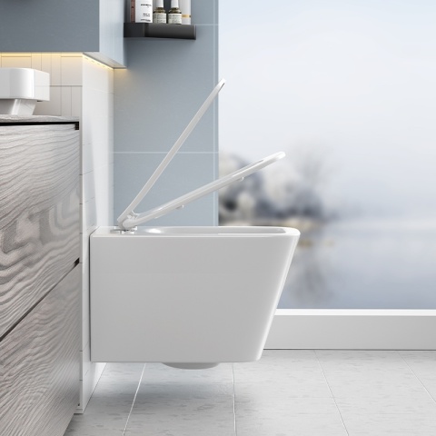 ZESTAW PODTYNKOWY WC STELAŻ TECE MISKA RAIN-WH-RIM-03 PRZYCISK TC-9240417 BIAŁY MAT