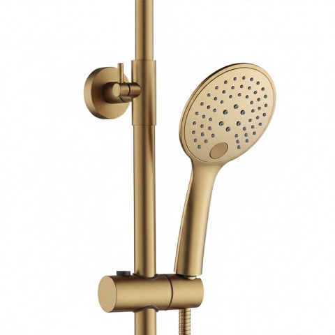 BATERIA PRYSZNICOWA ŁAZIENKOWA ZESTAW Z DESZCZOWNICĄ ADA ZŁOTA SZCZOTKOWANA