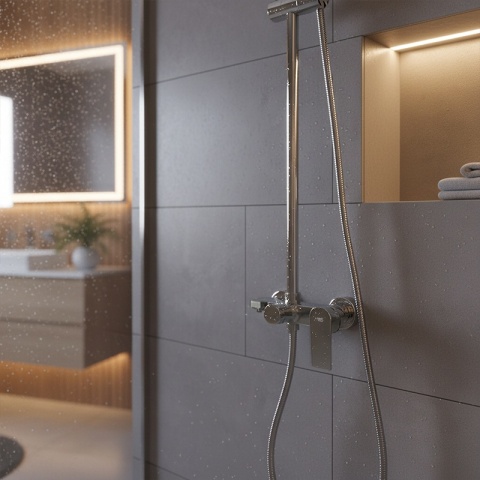 BATERIA PRYSZNICOWA ŁAZIENKOWA ZESTAW Z DESZCZOWNICĄ NATRYSKOWA ADA CHROM