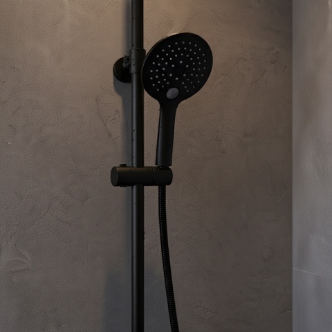 BATERIA PRYSZNICOWA ŁAZIENKOWA ZESTAW Z DESZCZOWNICĄ NATRYSKOWA ADA CZARNA