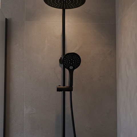 BATERIA PRYSZNICOWA ŁAZIENKOWA ZESTAW Z DESZCZOWNICĄ NATRYSKOWA ADA CZARNA