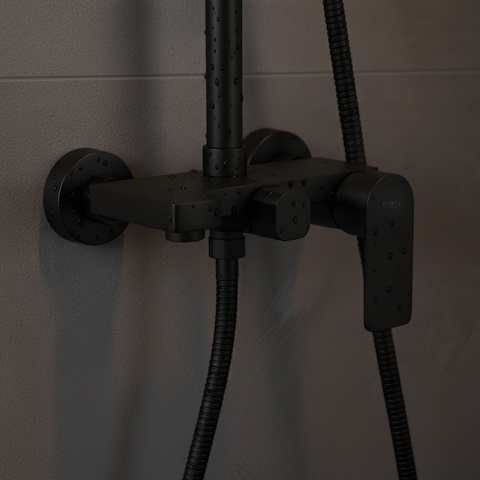 BATERIA PRYSZNICOWA ŁAZIENKOWA ZESTAW Z DESZCZOWNICĄ NATRYSKOWA ADA CZARNA