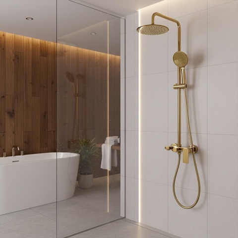 BATERIA PRYSZNICOWA ŁAZIENKOWA ZESTAW Z DESZCZOWNICĄ NATRYSKOWA ADA ZŁOTA