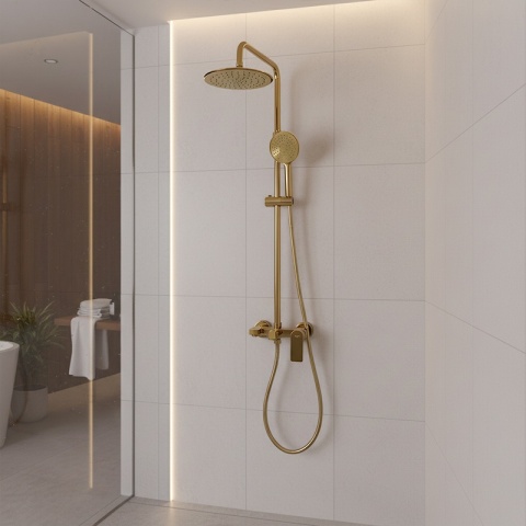 BATERIA PRYSZNICOWA ŁAZIENKOWA ZESTAW Z DESZCZOWNICĄ NATRYSKOWA ADA ZŁOTA
