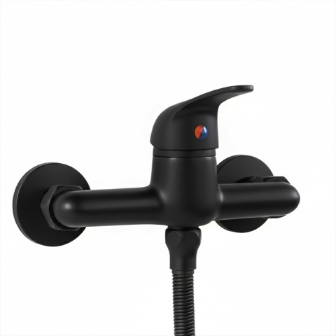 BATERIA WANNOWA ŚCIENNA PRYSZNICOWA NATRYSKOWA ZESTAW F307B-BL CZARNA