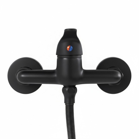 BATERIA WANNOWA ŚCIENNA PRYSZNICOWA NATRYSKOWA ZESTAW F307B-BL CZARNA