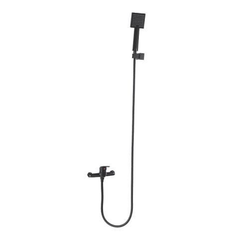 BATERIA WANNOWA ŚCIENNA PRYSZNICOWA NATRYSKOWA ZESTAW F307B-BL CZARNA