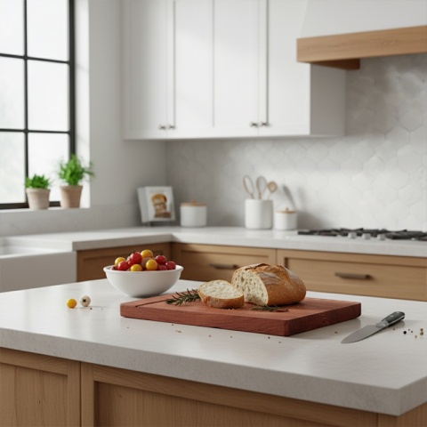 DESKA KUCHENNA DREWNIANA KUCHENNA NIGRA GRUBA Z RANTEM DO ZLEWOZMYWAKA