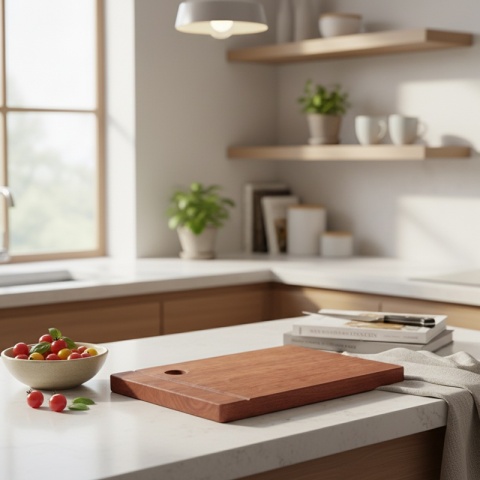 DESKA KUCHENNA DREWNIANA KUCHENNA NIGRA GRUBA Z RANTEM DO ZLEWOZMYWAKA