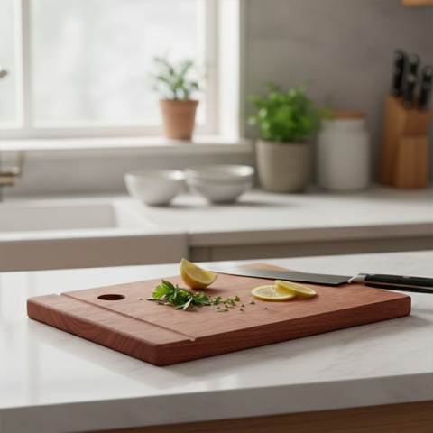 DESKA KUCHENNA DREWNIANA KUCHENNA NIGRA GRUBA Z RANTEM DO ZLEWOZMYWAKA