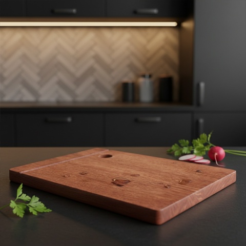 DESKA KUCHENNA DREWNIANA KUCHENNA NIGRA GRUBA Z RANTEM DO ZLEWOZMYWAKA