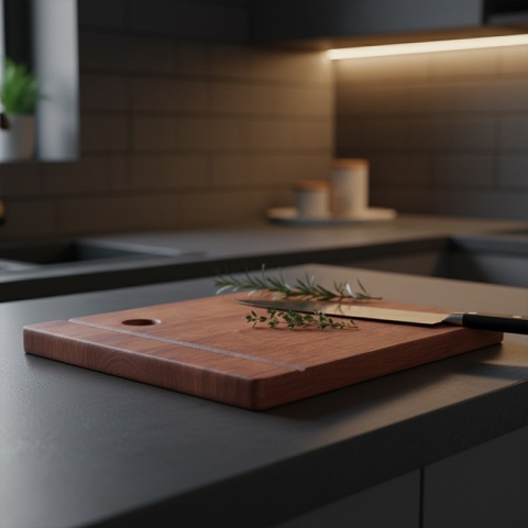 DESKA KUCHENNA DREWNIANA KUCHENNA NIGRA GRUBA Z RANTEM DO ZLEWOZMYWAKA