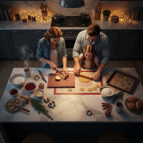 DESKA KUCHENNA DREWNIANA KUCHENNA NIGRA GRUBA Z RANTEM DO ZLEWOZMYWAKA