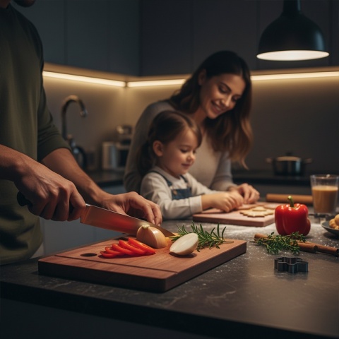 DESKA KUCHENNA DREWNIANA KUCHENNA NIGRA GRUBA Z RANTEM DO ZLEWOZMYWAKA