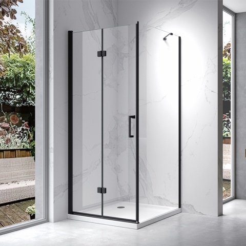 KABINA PRYSZNICOWA KWADRATOWA ZES-KZ20C-BL-90 CZARNA 90x90 CM