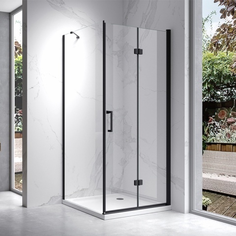 KABINA PRYSZNICOWA KWADRATOWA ZES-KZ20C-BL-90 CZARNA 90x90 CM