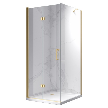 KABINA PRYSZNICOWA KWADRATOWA ZES-KZ20C-GL-90 ZŁOTA 90x90 CM
