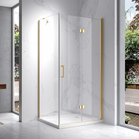KABINA PRYSZNICOWA PROSTOKĄTNA ZES-KZ20D-GL-100X80 ZŁOTA 100x80 CM
