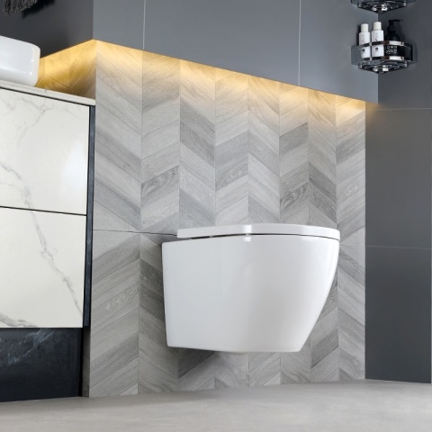 ZESTAW PODTYNKOWY WC STELAŻ TECE MISKA MIZU-WH-TR-02 PRZYCISK TC-9240417 BIAŁY MAT