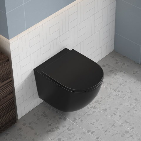 ZESTAW PODTYNKOWY WC STELAŻ TECE MISKA PEAK-MTB-RIM-02 PRZYCISK TC-9240417 BIAŁY MAT