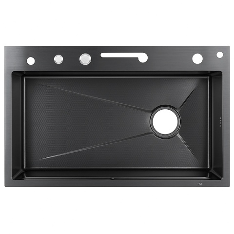 ZLEWOZMYWAK JEDNOKOMOROWY WIELOFUNKCYJNY 75X46 GRAFIT ZLEW KUCHENNY TAURUS
