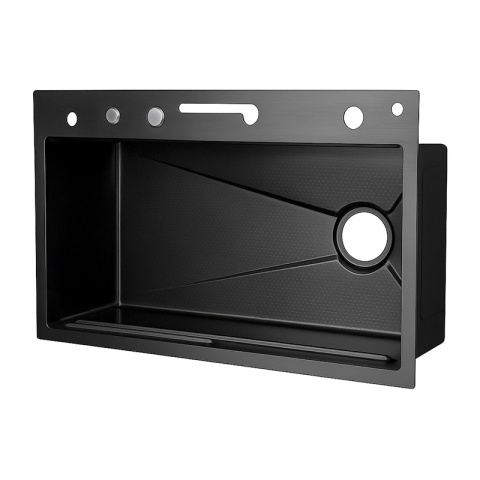 ZLEWOZMYWAK JEDNOKOMOROWY WIELOFUNKCYJNY 75X46 GRAFIT ZLEW KUCHENNY TAURUS