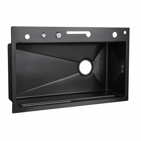 ZLEWOZMYWAK JEDNOKOMOROWY WIELOFUNKCYJNY 75X46 GRAFIT ZLEW KUCHENNY TAURUS