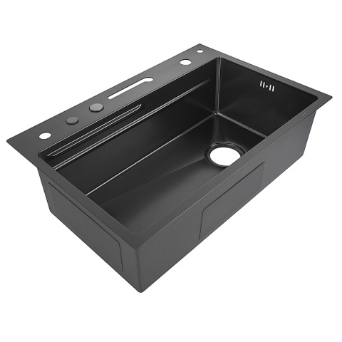 ZLEWOZMYWAK JEDNOKOMOROWY WIELOFUNKCYJNY 75X46 GRAFIT ZLEW KUCHENNY TAURUS