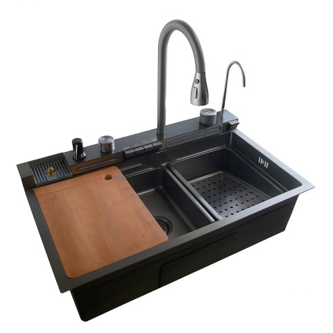 ZLEWOZMYWAK JEDNOKOMOROWY WIELOFUNKCYJNY 75X46 GRAFIT ZLEW KUCHENNY TAURUS