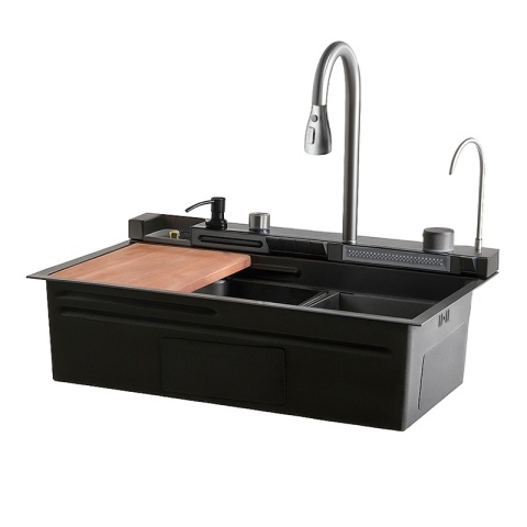 ZLEWOZMYWAK JEDNOKOMOROWY WIELOFUNKCYJNY 75X46 GRAFIT ZLEW KUCHENNY TAURUS