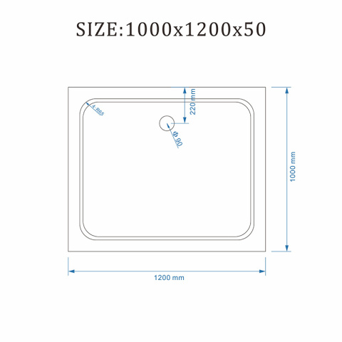 BRODZIK PRYSZNICOWY PROSTOKĄTNY SLIM ST06C CZARNY 120x100 CM