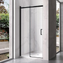 Drzwi Prysznicowe Przesuwne KZ09B Czarne 105-110cm szkło 8mm