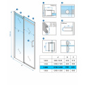 Drzwi Prysznicowe Przesuwne KZ09C Chrom 115-120cm szkło 8mm