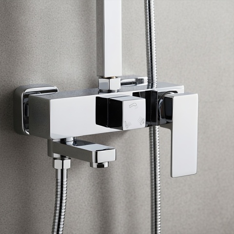 BATERIA PRYSZNICOWA ŁAZIENKOWA Z DESZCZOWNICĄ NATRYSKOWA F170A CHROM