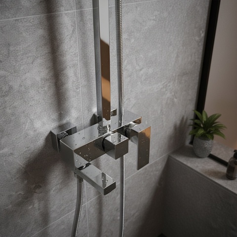 BATERIA PRYSZNICOWA ŁAZIENKOWA Z DESZCZOWNICĄ NATRYSKOWA F170A CHROM