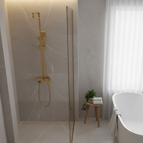 BATERIA PRYSZNICOWA ŁAZIENKOWA Z DESZCZOWNICĄ NATRYSKOWA F170C-GL ZŁOTA