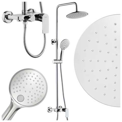 BATERIA PRYSZNICOWA ŁAZIENKOWA ZESTAW Z DESZCZOWNICĄ NATRYSKOWA ADA CHROM