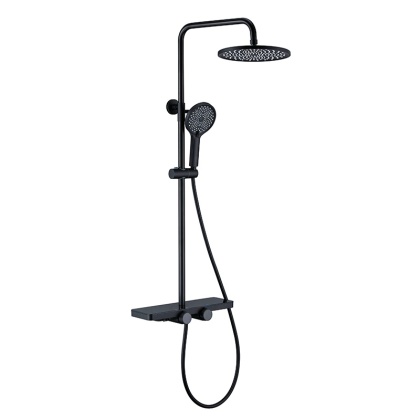 BATERIA PRYSZNICOWA ŁAZIENKOWA ZESTAW Z DESZCZOWNICĄ NATRYSKOWA F13 CZARNA