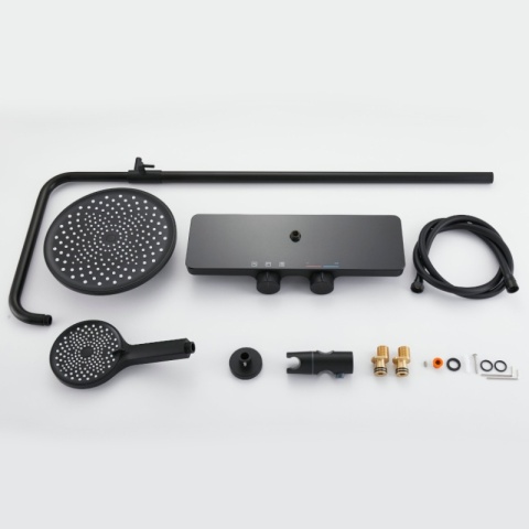 BATERIA PRYSZNICOWA ŁAZIENKOWA ZESTAW Z DESZCZOWNICĄ NATRYSKOWA F13 CZARNA