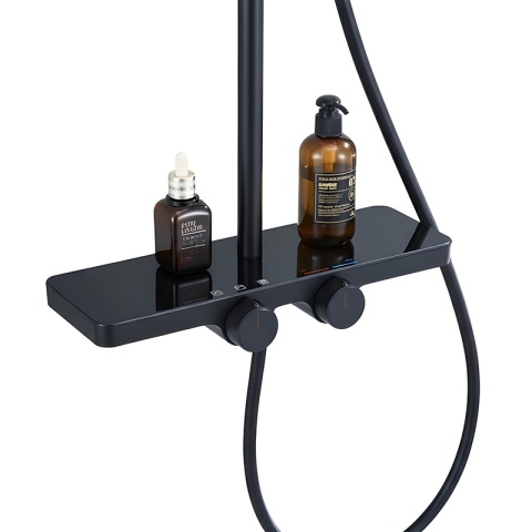 BATERIA PRYSZNICOWA ŁAZIENKOWA ZESTAW Z DESZCZOWNICĄ NATRYSKOWA F13 CZARNA