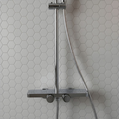 BATERIA PRYSZNICOWA ŁAZIENKOWA ZESTAW Z DESZCZOWNICĄ NATRYSKOWA F13A CHROM