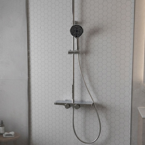 BATERIA PRYSZNICOWA ŁAZIENKOWA ZESTAW Z DESZCZOWNICĄ NATRYSKOWA F13A CHROM