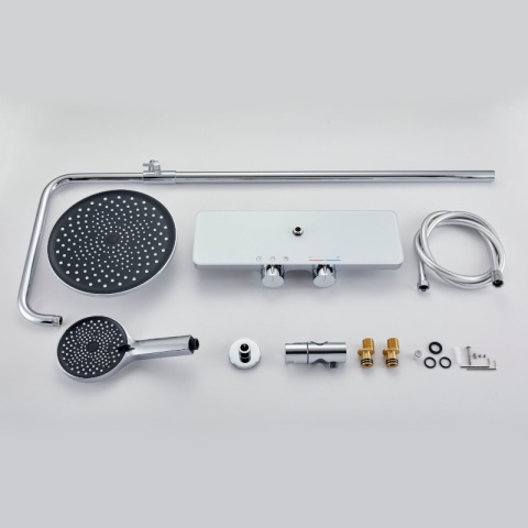 BATERIA PRYSZNICOWA ŁAZIENKOWA ZESTAW Z DESZCZOWNICĄ NATRYSKOWA F13A CHROM