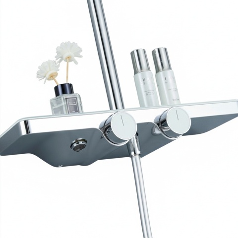 BATERIA PRYSZNICOWA ŁAZIENKOWA ZESTAW Z DESZCZOWNICĄ NATRYSKOWA F13A CHROM