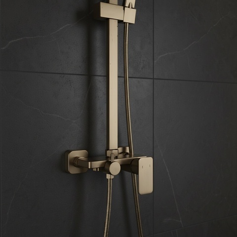 BATERIA PRYSZNICOWA Z DESZCZOWNICĄ ŁAZIENKOWA NATRYSKOWA REN ZŁOTA SZCZOTKOWANA