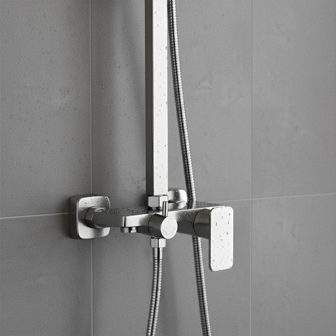 BATERIA PRYSZNICOWA Z DESZCZOWNICĄ ŁAZIENKOWA NATRYSKOWA REN CHROM